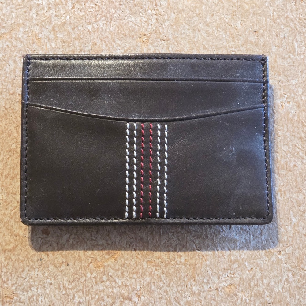 Vintage Trafalgar‎ Italian Calfskin Leather Front Pocket Money Clip Card Holder